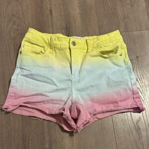 Judy Blue High Waist Gradient Shorts - Yellow, White, Pink